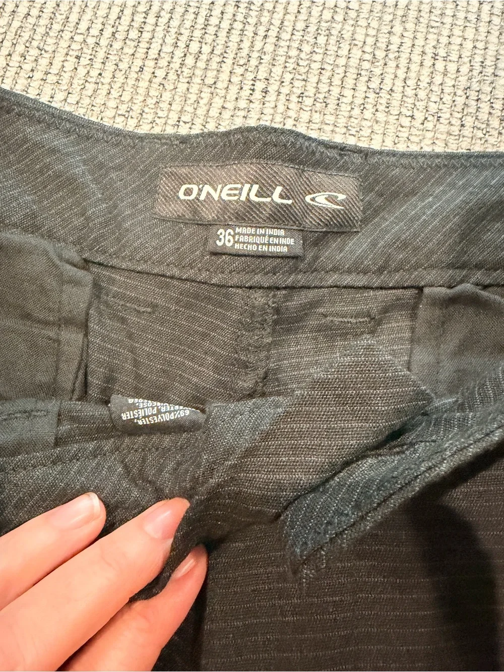 NWT O'Neill Men's Black Pinstripe Flat Front Shorts Preppy Beach Skate Golf Pock